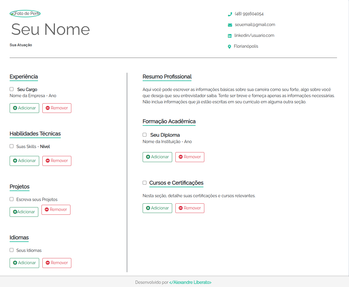 Editor de Currículos